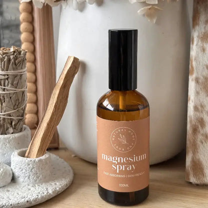 Magnesium oil spray from the Noura Care Postpartum Sleep Ritual gift set